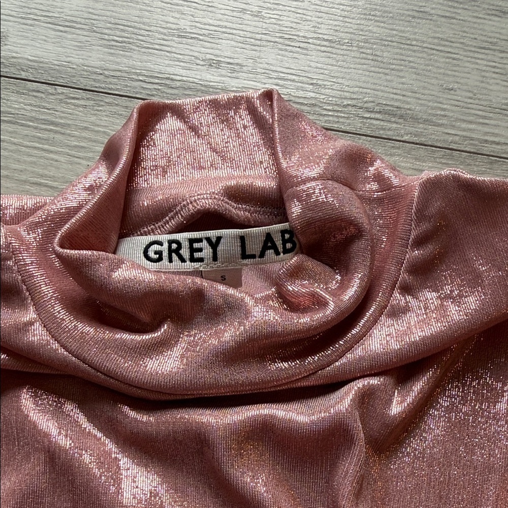 GREY LAB Shimmering Pink Long Sleeve Top - Picture 2 of 3